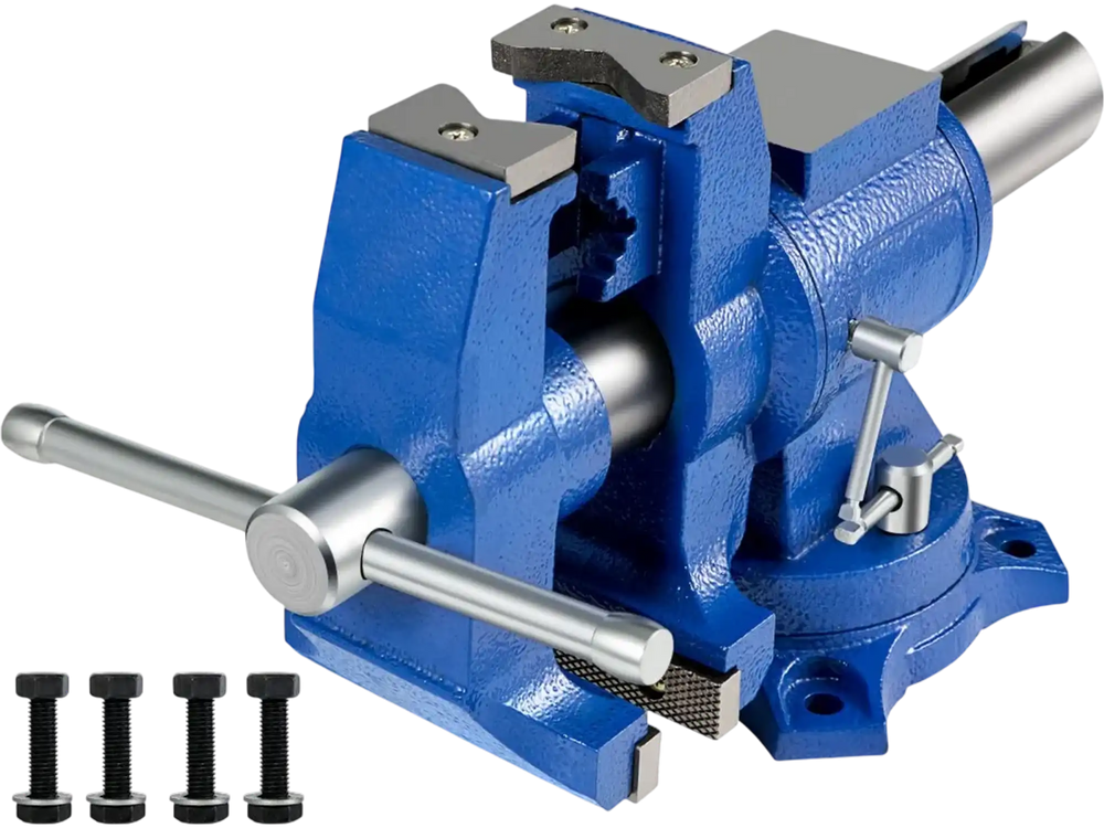 VEVOR 5" Heavy Duty Bench Vise, Double Swivel Rotating Vise Head/Body Rotates 360°,Pipe Vise Bench Vices 30Kn Clamping Force,for Clamping Fixing Equipment Home or Industrial Use