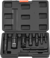 VEVOR Pipe Extractor Set, 9 Pieces Heavy Duty Steel Broken Pipe Extractors, with Solid Storage Case, Cr-Mo Steel for Removing 1/8" to 1" Damaged Threaded Pipes and Fittings, for Plumbers Mechanics DIY