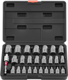 VEVOR Screw Extractor Set, 27 Pieces Hex Head Multi-Spline Easy Out Bolt Extractor Tool, with Adapters, Solid Storage Case, Cr-Mo Steel Stripped Bolt Remover for Removing Rounded, Broken Bolts, Screws