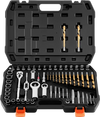 VEVOR Screw Extractor Set, 63 Pieces, with Nut and Bolt Extractors, Nut Splitters, Taps, Drill Bits, Wrenches, Adapters, and Solid Storage Case, for Removing Rounded, Broken, or Stripped Fasteners