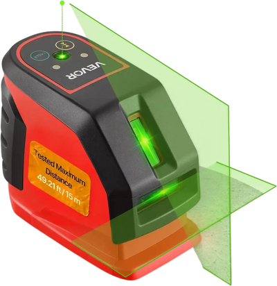 Vevor Laser Level Self-Leveling Green Cross Line 2-Spot 49.2' with Storage Bag New