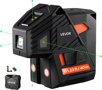 Vevor Laser Level Self-Leveling 131.2' Green 5-Point Tool New