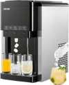 VEVOR Water Dispenser with Ice Maker, 3-in-1 Countertop Water Dispenser, 35 LBS/24H, 12 Cubes/7 Min Fast Ice Making with 4 LBS Storage, Bullet/Crushed Ices & Cold-Water, for Home, Kitchen, Party