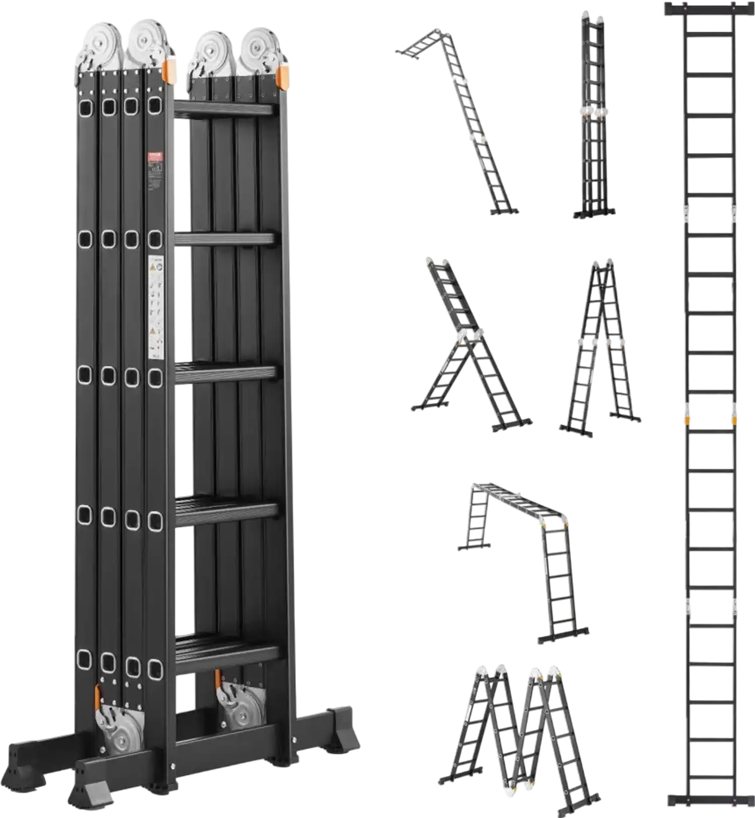 Vevor Multi-Purpose Ladder 19' 7-in-1 Folding Aluminum Adjustable Extension Step Ladder New