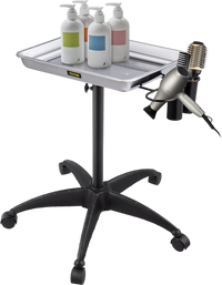 VEVOR Mayo Stand Medical Tray, Height Adjustable Stainless Steel Salon Tray Easy Assemble Tattoo Cart Lab Tray with 2 Cups & 1 Metal Ring for SPA Clinic Personal Care Lab Hospital Dentistry, Silver