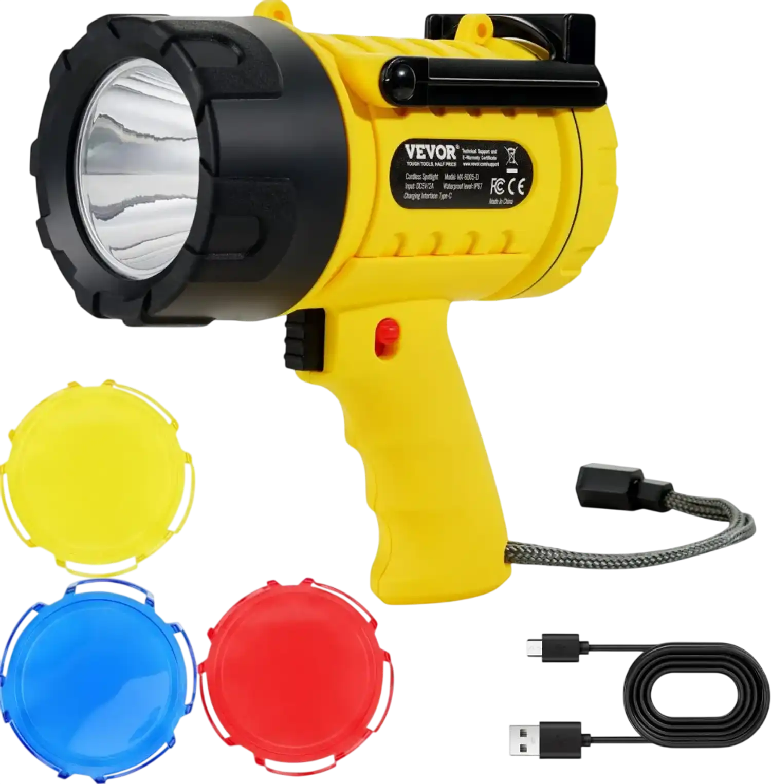 Vevor Spotlight Rechargeable Waterproof LED Searchlight New