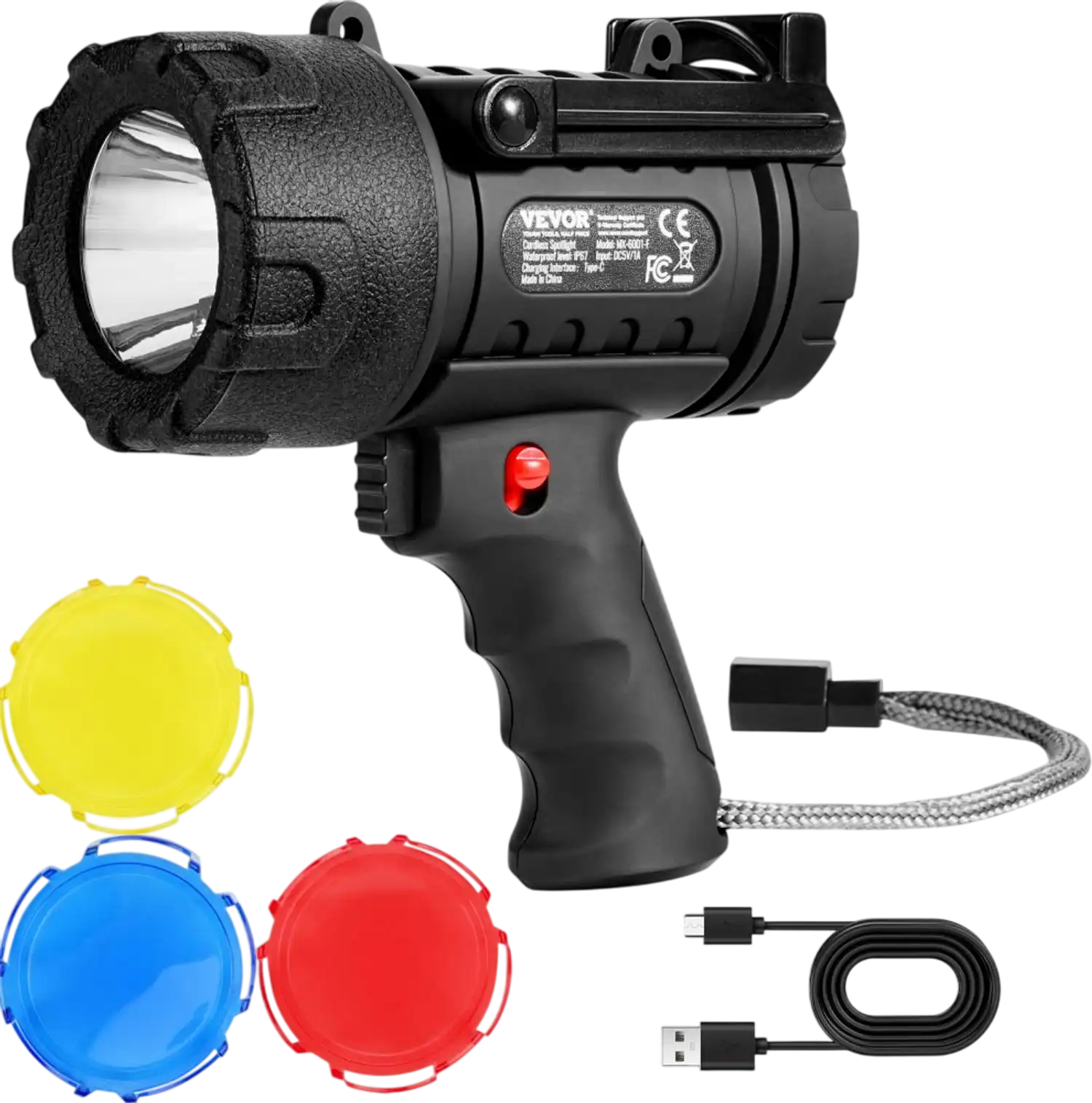 Vevor Spotlight Flashlight Rechargeable 200,000 Lumens Searchlight New