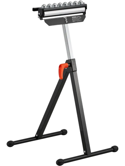 VEVOR Roller Stand, 300 lb Load Capacity, 26.8-42.5 in Adjustable Height, Folding Heavy Duty with 11.5 inch Polished Multi-directional Roller Head, for Table Saw Outfeed Woodworking Extension Support