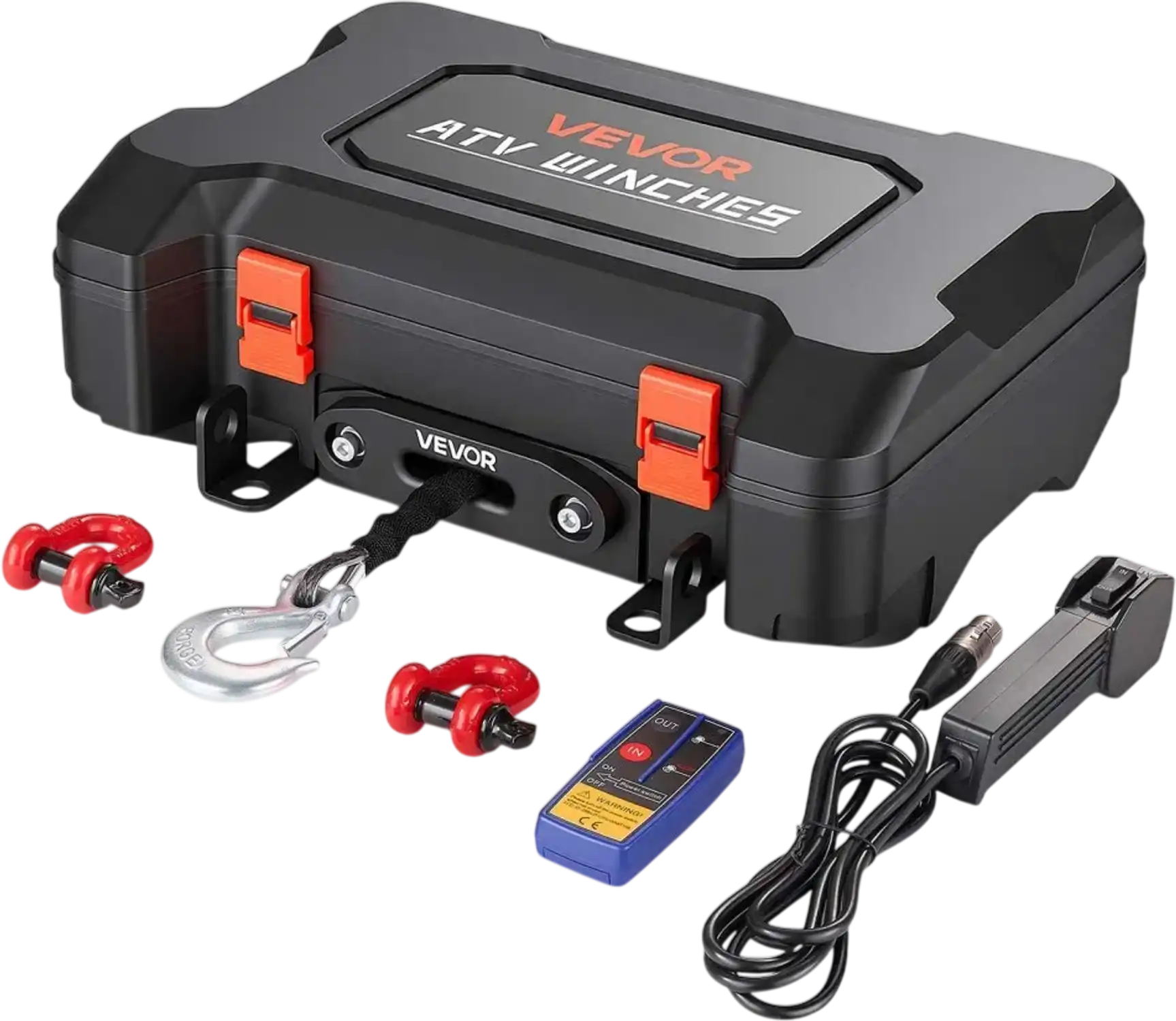 Vevor Portable Winch 3500 lbs 12V DC Electric Winch with Synthetic Rope and Dual Remotes New