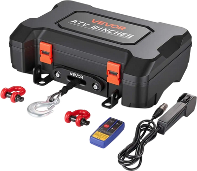 Vevor Portable Winch 3500 lbs 12V DC Electric Winch with Synthetic Rope and Dual Remotes New