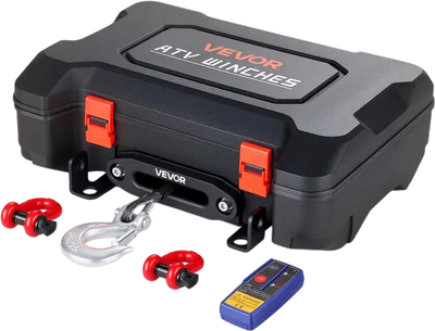 Vevor Winch Portable 6000 lbs 12V DC Electric with Synthetic Rope Wireless & Wired Remotes Recovery Kit New