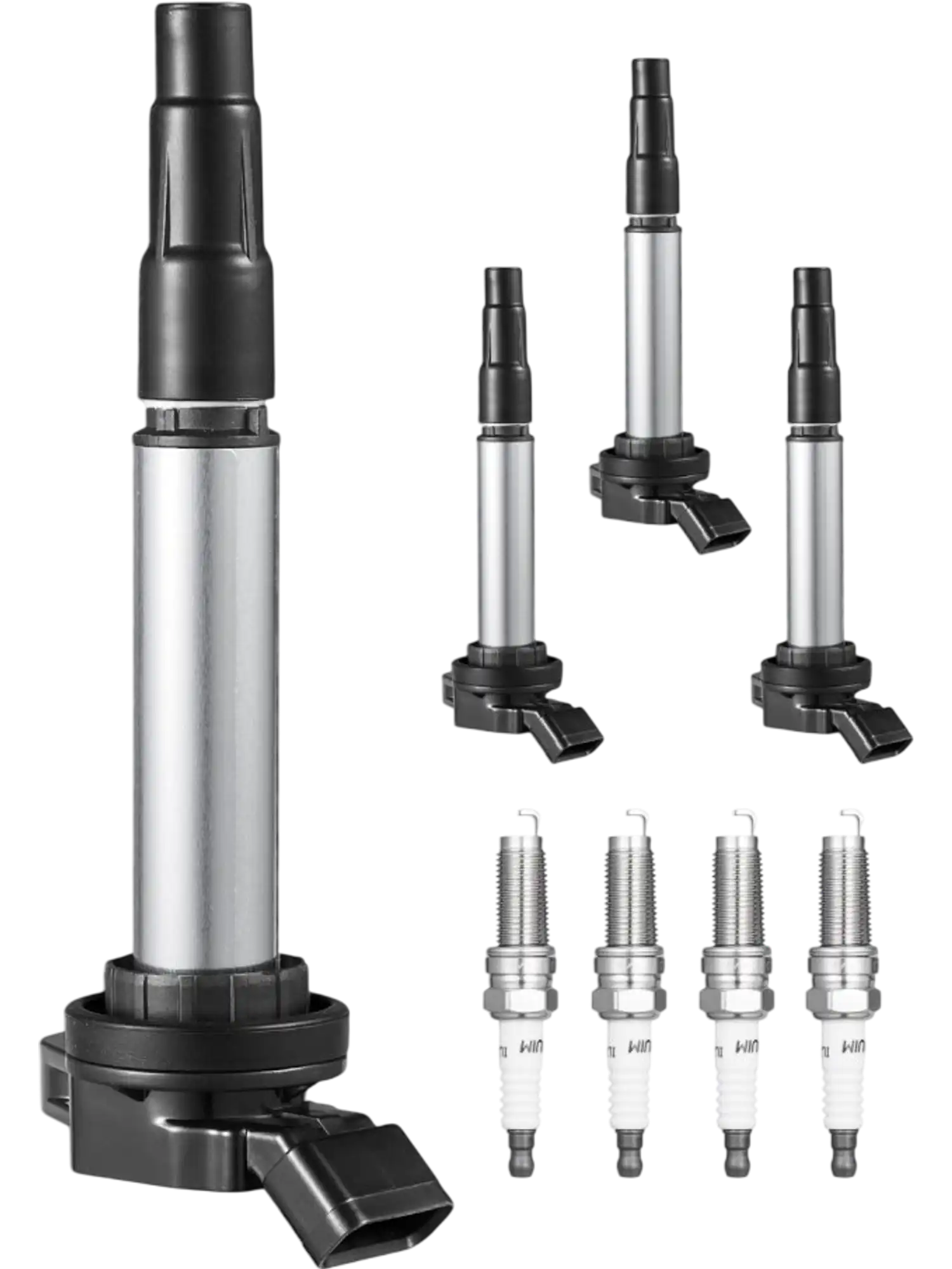 Vevor Ignition Coil Pack and Spark Plugs Set of 4 for Toyota Corolla Matrix Prius Prius V Scion iM xD Pontiac Vibe Lexus CT200h 1.8L L4 New