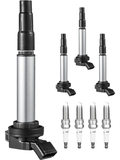Vevor Ignition Coil Pack and Spark Plugs Set of 4 for Toyota Corolla Matrix Prius Prius V Scion iM xD Pontiac Vibe Lexus CT200h 1.8L L4 New