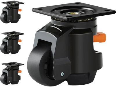 VEVOR Leveling Casters, Set of 4, 2200 lbs Total Load Capacity, 2.5 inches, Heavy Duty with Upgraded Handle Design, 360 Degree Swivel Caster Wheels, Adjustable Casters with Feet for Workbench, Machine