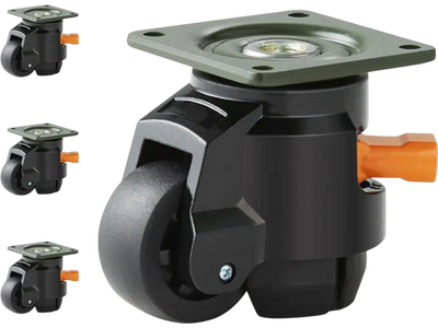 VEVOR Leveling Casters, 4-Pack Heavy Duty 360° Swivel Caster Wheels Hold up to 1100 lbs Load, 2 inches Caster Diameter, Adjustable Casters with Upgraded Handle Design and Feet for Workbench & Machine