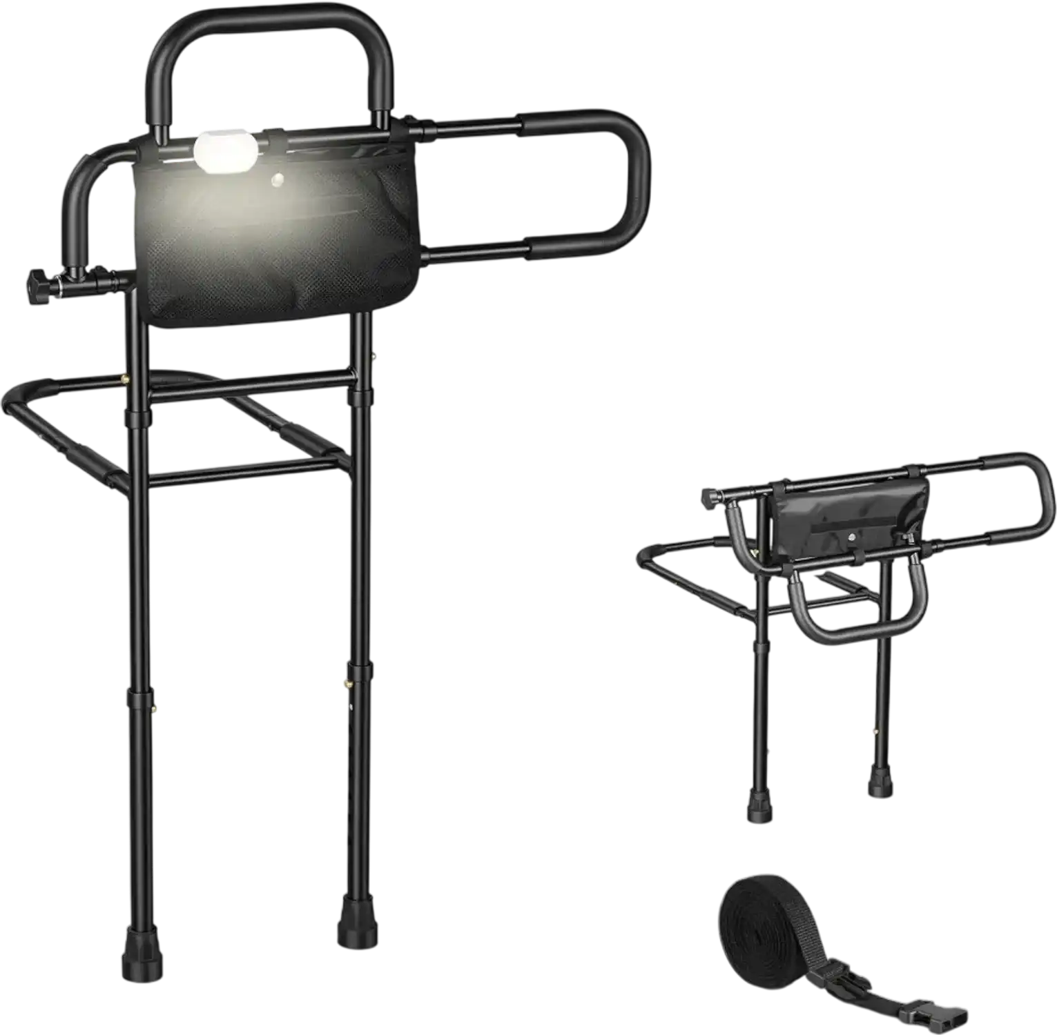 Vevor Bed Rail Folding Bed Assist Rail with Floor Support and Motion Sensor LED Light New