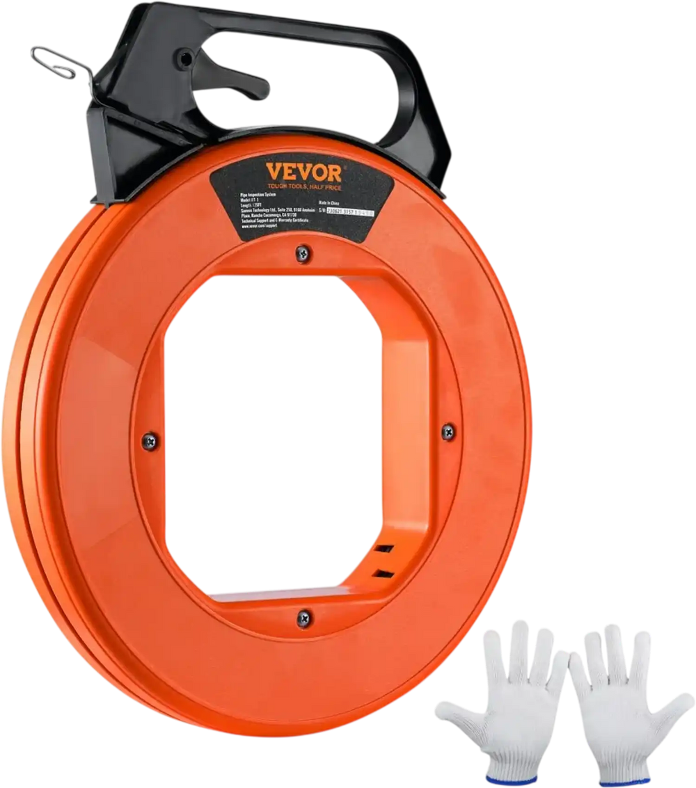 VEVOR Steel Wire Puller, 240ft, 1/8in, with Enhanced Housing & Handle, Simplified Cable Pulling Device, Adaptable for Wall & Electrical Conduit Wiring, Insulated