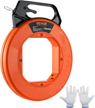 VEVOR Steel Wire Puller, 240ft, 1/8in, with Enhanced Housing & Handle, Simplified Cable Pulling Device, Adaptable for Wall & Electrical Conduit Wiring, Insulated
