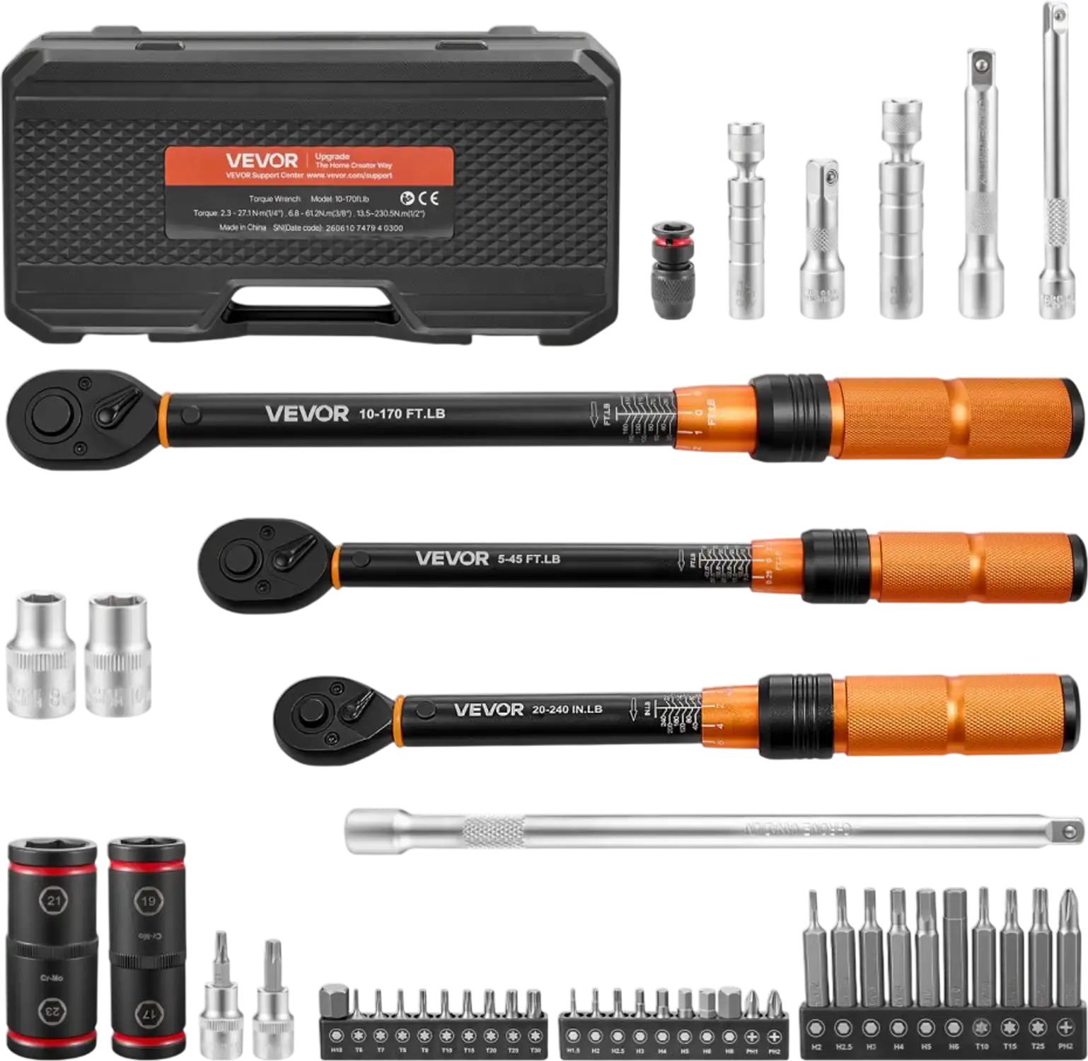 Vevor Torque Wrench Set 47-Piece 1/4