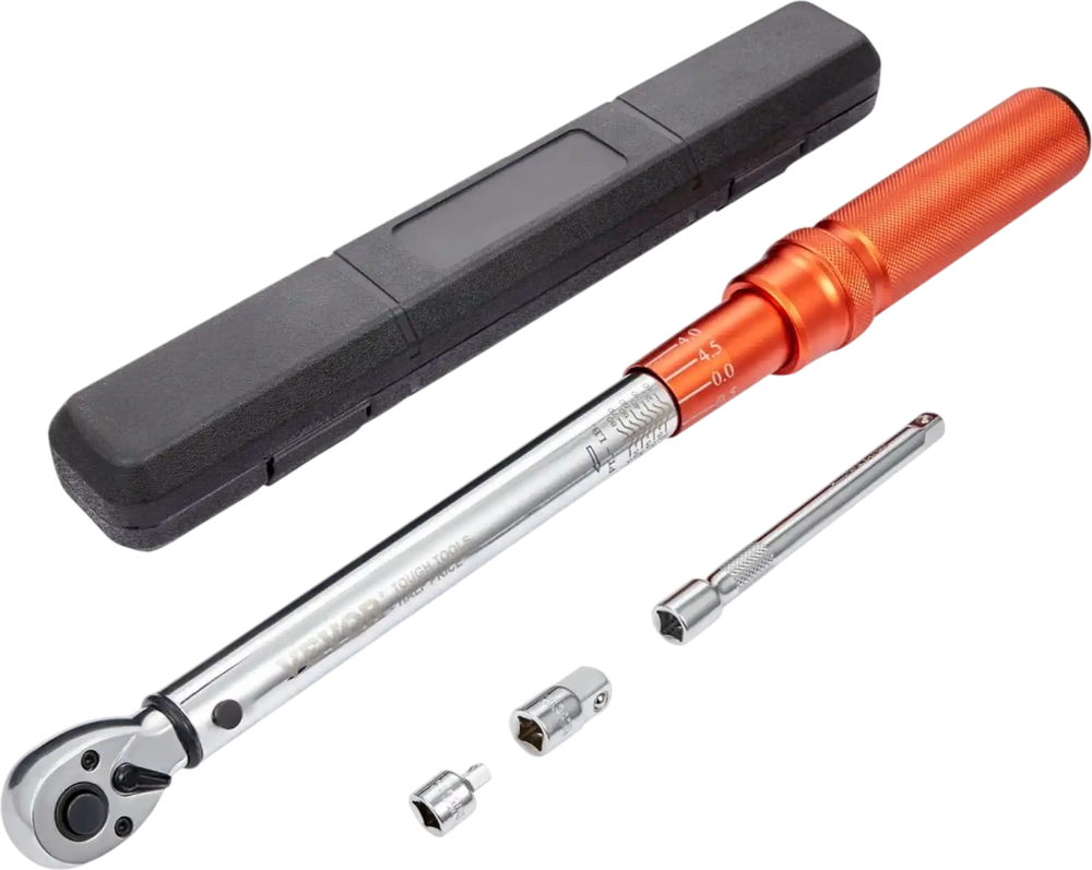 VEVOR Torque Wrench, 3/8-inch Drive Click Torque Wrench 10-80ft.lb/14-110n.m, Dual-Direction Adjustable Torque Wrench Set, Mechanical Dual Range Scales Torque Wrench Kit with Adapters Extension Rod