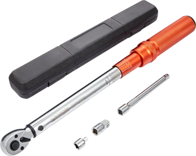 VEVOR Torque Wrench, 3/8-inch Drive Click Torque Wrench 10-80ft.lb/14-110n.m, Dual-Direction Adjustable Torque Wrench Set, Mechanical Dual Range Scales Torque Wrench Kit with Adapters Extension Rod