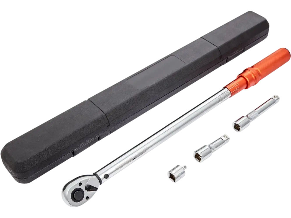 VEVOR Torque Wrench, 1/2-inch Drive Click Torque Wrench 20-250ft.lb/34-340n.m, Dual-Direction Adjustable Torque Wrench Set, Mechanical Dual Range Scales Torque Wrench Kit with Adapters Extension Rod