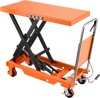 VEVOR Hydraulic Lift Table Cart, 2200 lbs Capacity 40 in Lifting Height, for Material Handling, Moving, Transportation, Manual Single Scissor Lift Table, with 4 Wheels and Handle, Heavy-Duty Steel