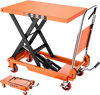 VEVOR Hydraulic Lift Table Cart, 500 lbs Capacity 28.5 in Lifting Height, for Material Handling, Moving, Transportation, Manual Single Scissor Lift Table, 4 Wheels and Foldable Handle, Premium Steel