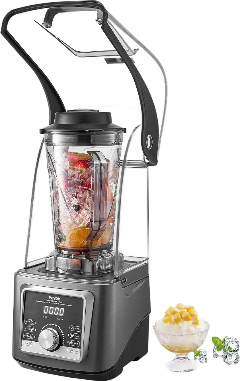 VEVOR Blender for Smoothies, 135 oz 1400W, Professional Blender with Powerful Motor, Multi-Functional Food Processing Blender with Noise Cover for Smoothie/Milkshake/Juice, Fits for Kitchen