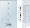 VEVOR WiFi Smart Light Dimmer Switch, 100-250V AC Wi-Fi 2.4GHz, 15% to 85% Stepless Dimming LED Dimmable Smart Switch with Touch Panel, App Remote Control Voice Compatible with Alexa Google Home