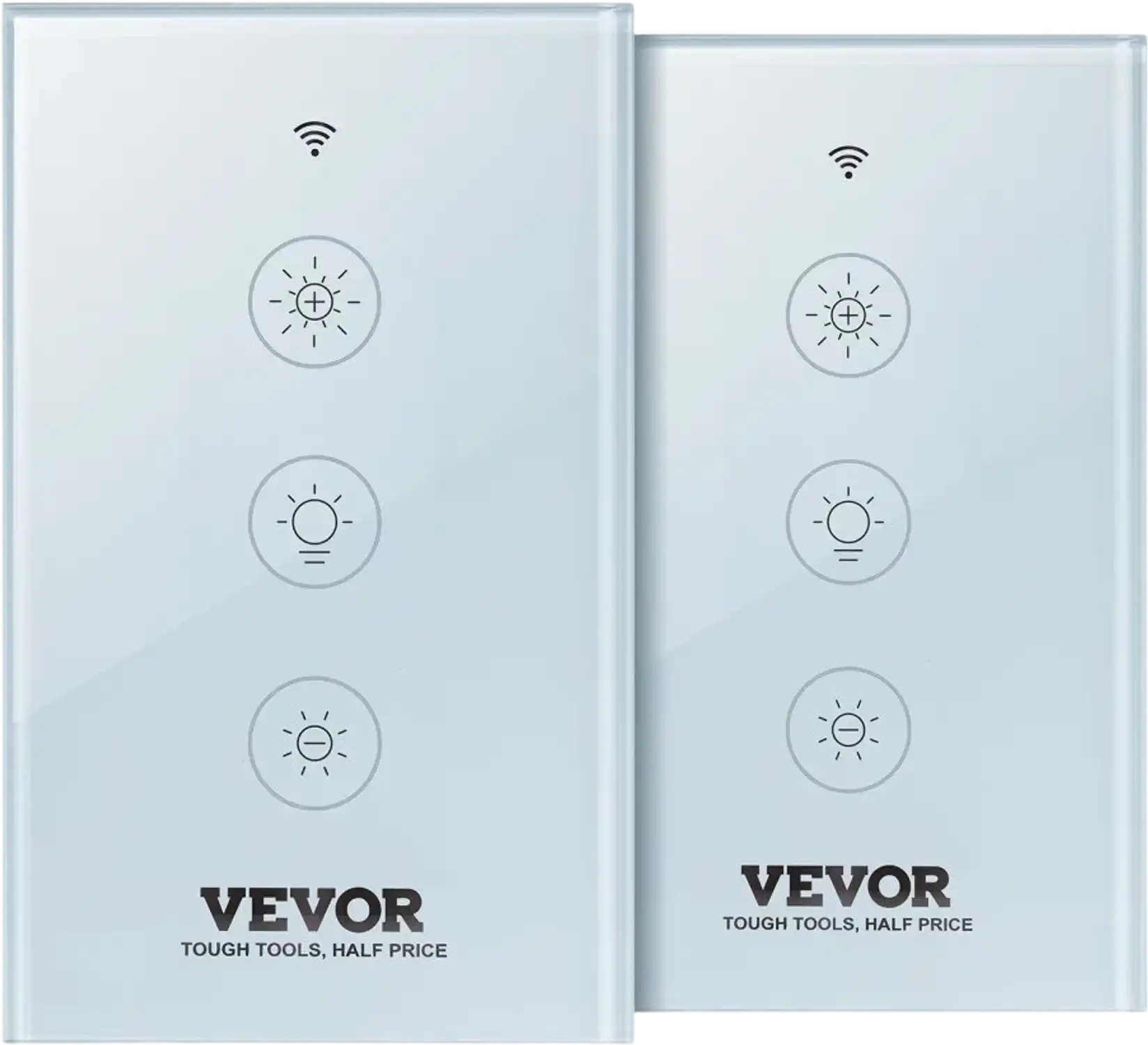 Vevor Smart Light Dimmer Switch Wi-Fi Touch Panel Stepless Dimming 2-Pack New
