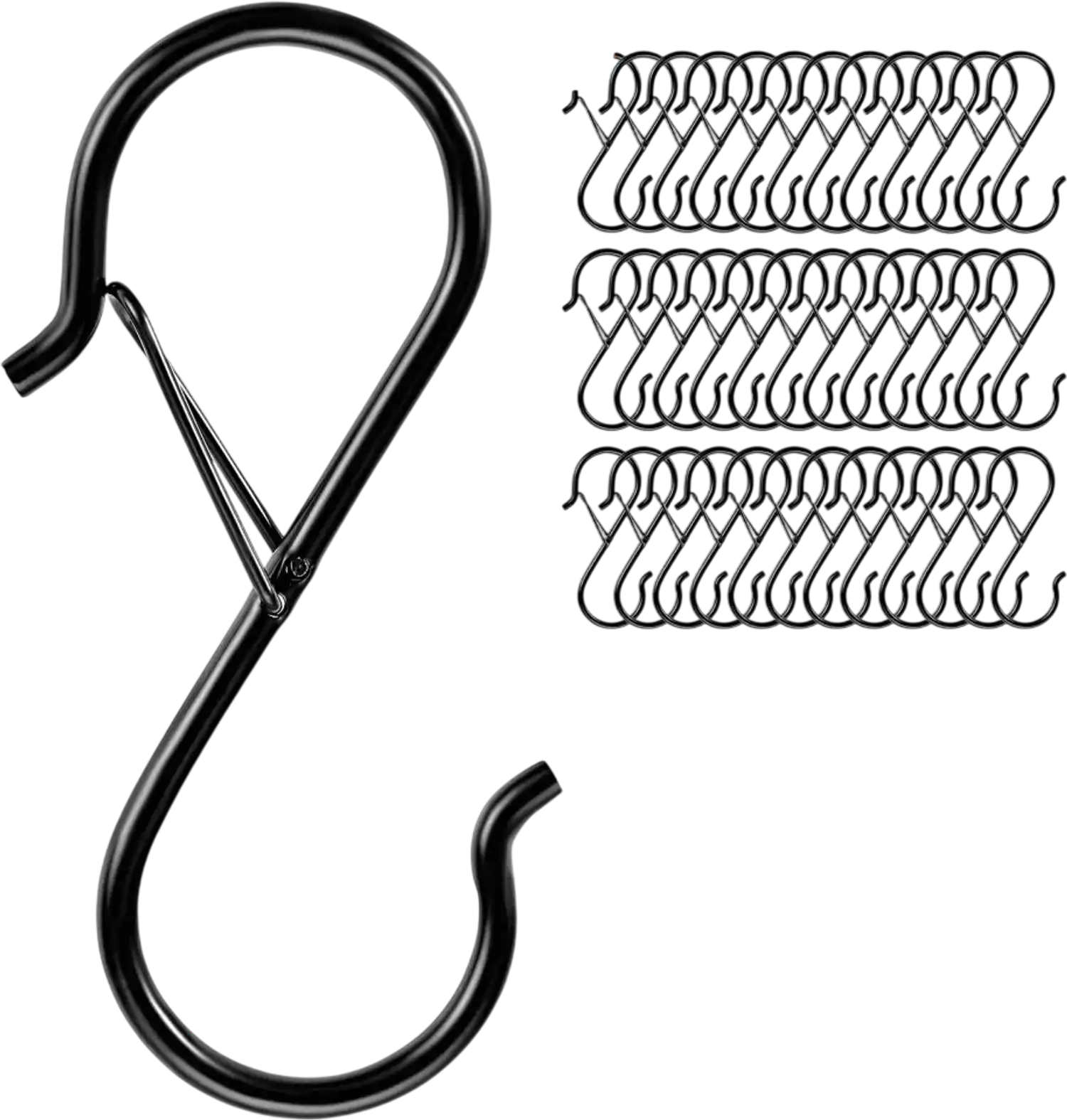 Vevor S-Hooks Heavy Duty Metal Hooks 36-Pack with Safety Buckle 40 lbs Load Black New