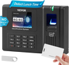 VEVOR Time Clock, Fingerprint Time Clocks for Employees Small Business, Biometric Time Clock with 5 RFID Cards & USB Drive,  Automatic Punch In/Out, No Monthly Fees