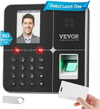 VEVOR Time Clocks for Employees Small Business with Face, Fingerprint, RFID and PIN Punching in One, Biometric Time Clock with 5 RFID Cards & USB Drive, Automatic Punch In/Out, No Monthly Fees