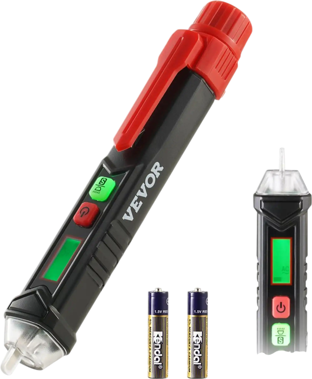 VEVOR Voltage Tester, Non-Contact Voltage Detector with Adjustable Sensitivity, Dual Range AC 12V-1000V/48V-1000V Live & Null Wire Tester Pen with Visual and Audible Alarms, CAT III 1000V Rating