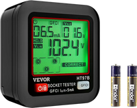 VEVOR Outlet Tester, Electrical GFCI Trip Tester, LCD Display Receptacle Detector for 7 Common Wiring Faults, 3 Prong Socket Detector with Auto Shutoff & Low Battery Indicator, CAT II 300V Rating