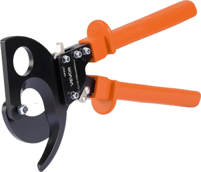 VEVOR Ratcheting Cable Cutter, Spring Steel Blades with PVC-Coated Handles, Quick-Release Button, Heavy Duty Ratchet Cable Wire Cutter for Cutting Copper & Aluminum Cables Up to 800 MCM / 400 mm²