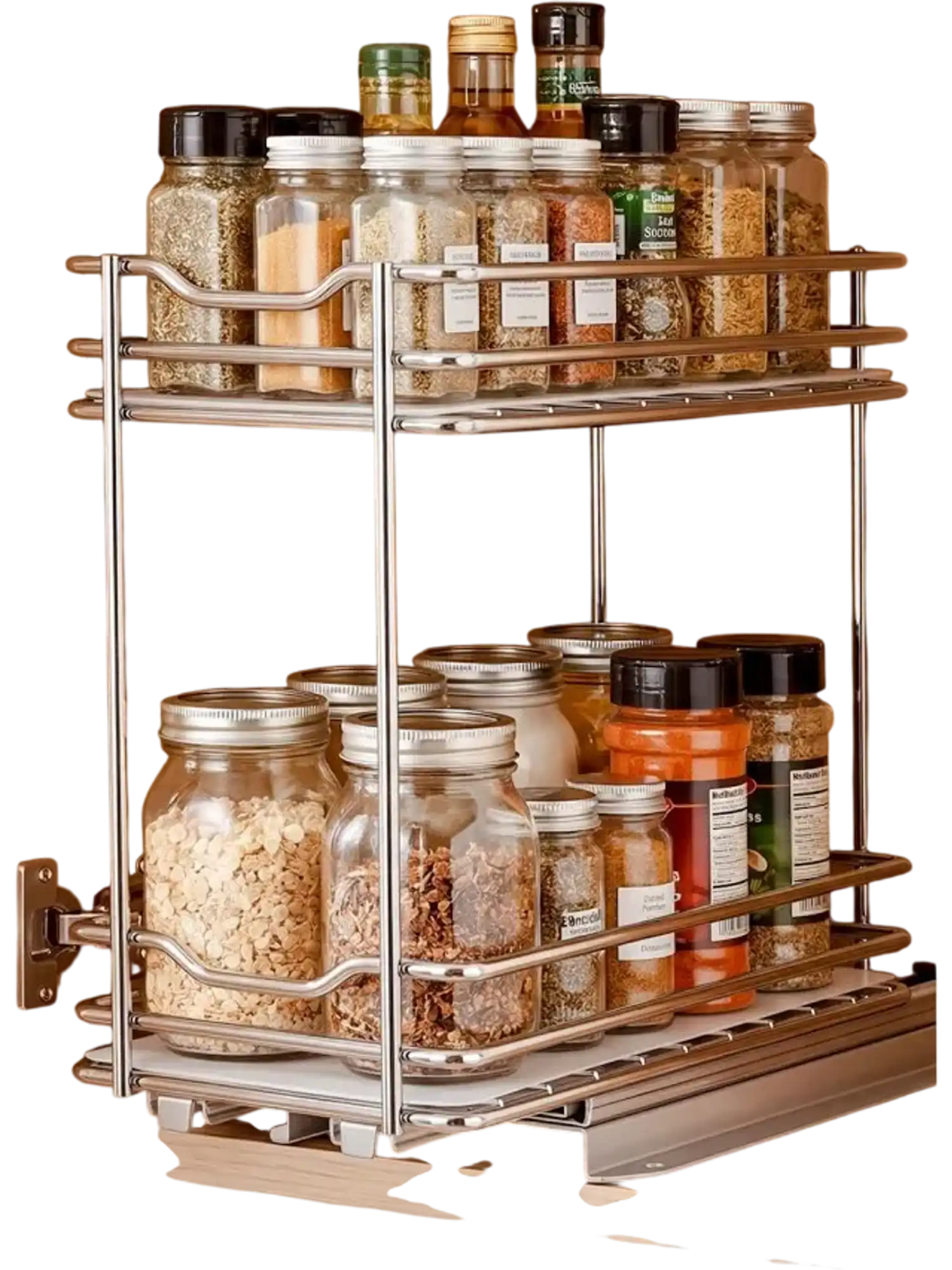 Vevor Pull-Out Spice Rack Organizer 2-Tier Cabinet Basket 4.33