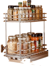 VEVOR Pull Out Spice Rack Organizer for Cabinet, 2 Tier Slide Out Spice Rack Organizer, Heavy Duty Metal Seasoning Kitchen Basket for Inside Cabinets & Pantry Closet, 4.33"W x 8.46"D x 10.43"H, Silver