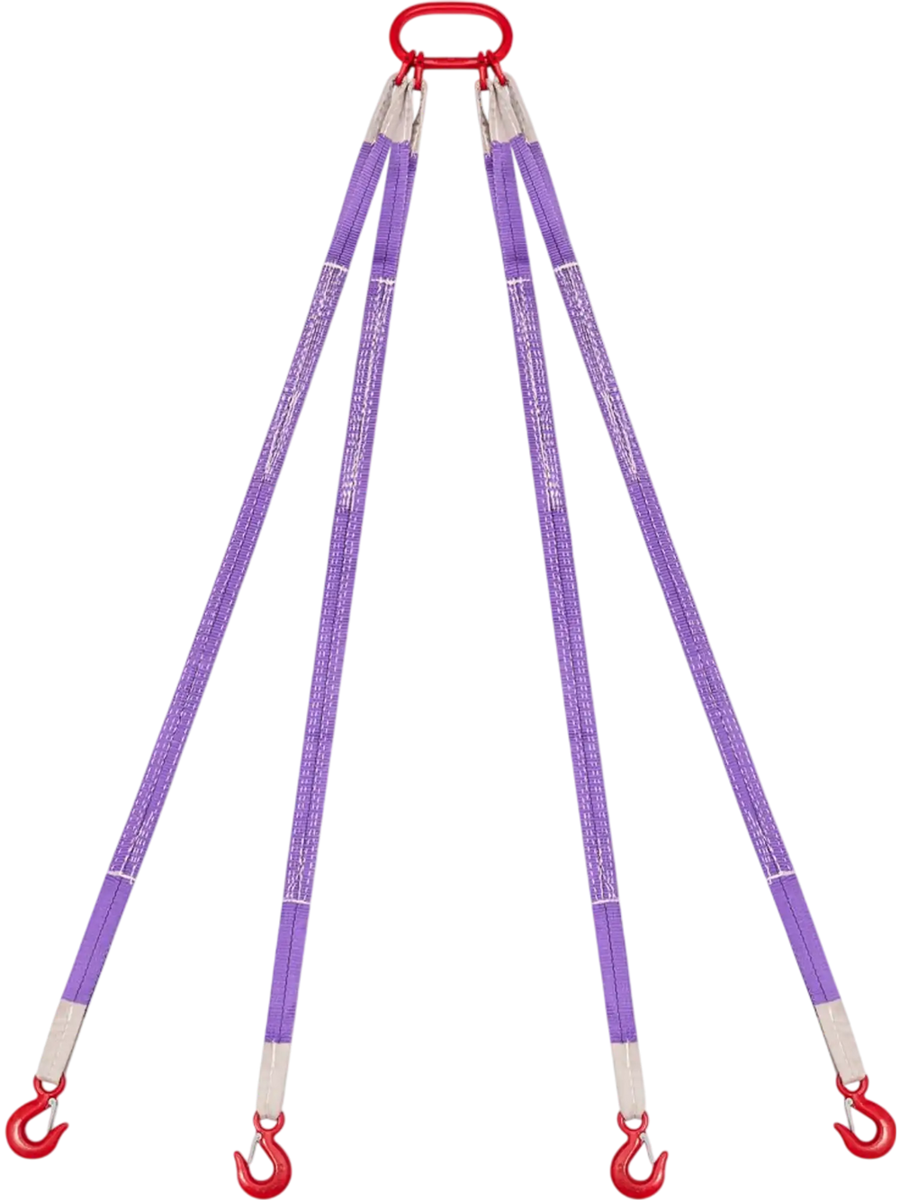 VEVOR Lifting Sling Straps, Four Leg Polyester Bridle Sling with Hooks, 6600LB Capacity, 5Ft Heavy Duty Rigging Strap, Thickened & Wear-Resistant Webbing Slings for Engines Cranes Hoists Truck