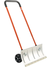 VEVOR Snow Pusher Shovel with Wheels, 24 in Wheeled Snowplow Shovel with Bi-Directional Angled Blade & 90 Degree Adjustable Handle, Metal Winter Shovels, Portable Snow Removal Tool for Driveway Garden