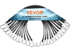 VEVOR 50 Piece Flat Bungee Cord, 19.8 mm Heavy Duty Bungee Straps with Steel S-Hooks, 21" Elastic Bungee Rope for Cargo, Tarps, Trucks and Tent, Black