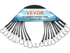 VEVOR 10 Piece Flat Bungee Cord, 20 mm Heavy Duty Bungee Straps with Steel S-Hooks, 24" Elastic Bungee Rope for Cargo, Tarps, Trucks and Tent, Black