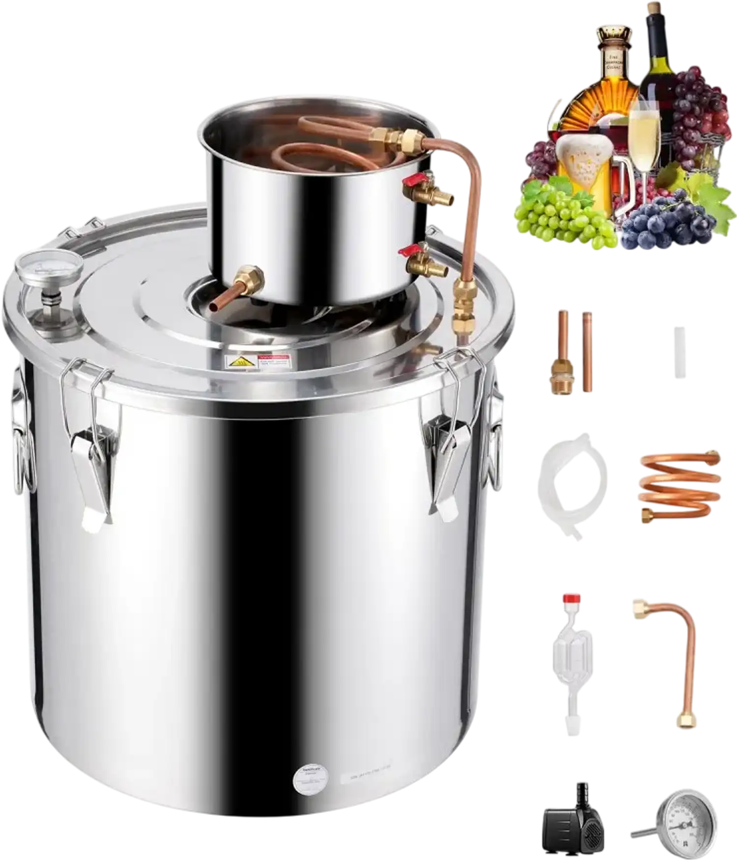 Vevor Alcohol Still 13.2 Gal Stainless Steel Water Distiller Brewing Kit New