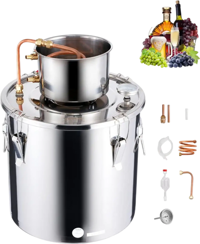 Vevor Alcohol Distiller 8 Gal Stainless Steel Home Brewing Kit New