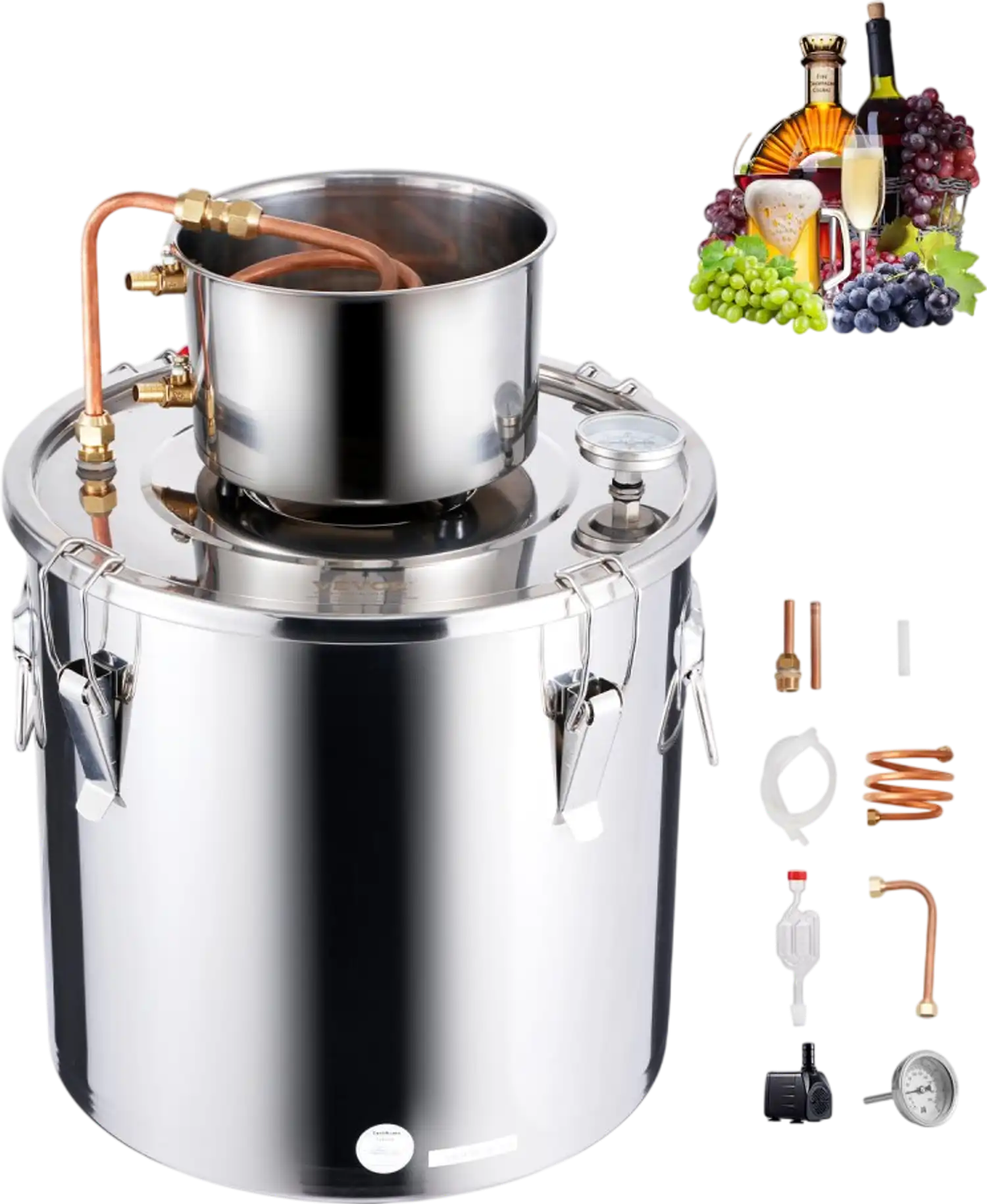 Vevor Alcohol Distiller 8 Gal Stainless Steel Moonshine Still Brewing Kit New