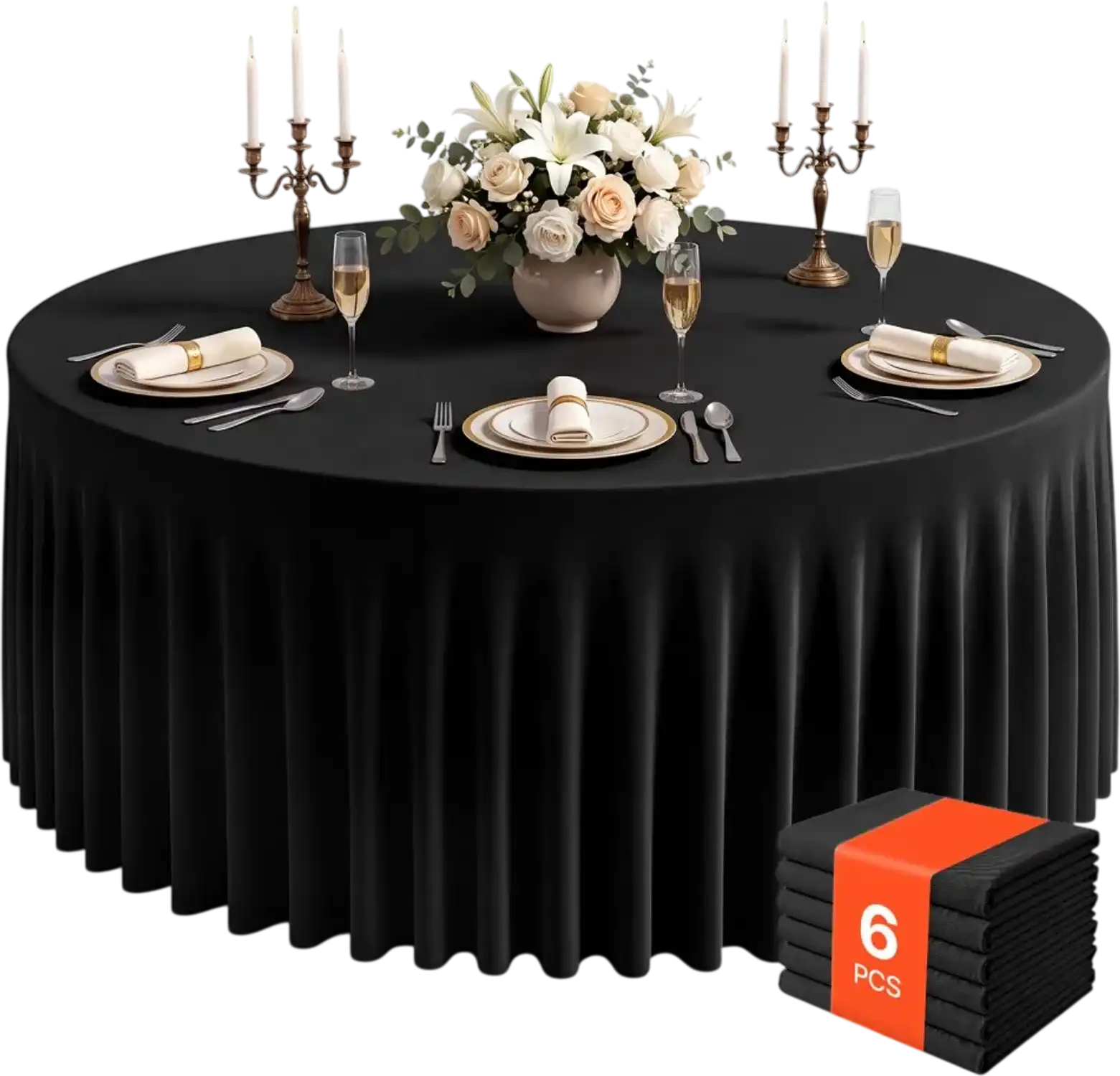 Vevor Tablecloth Spandex Tablecloth with Skirt 60