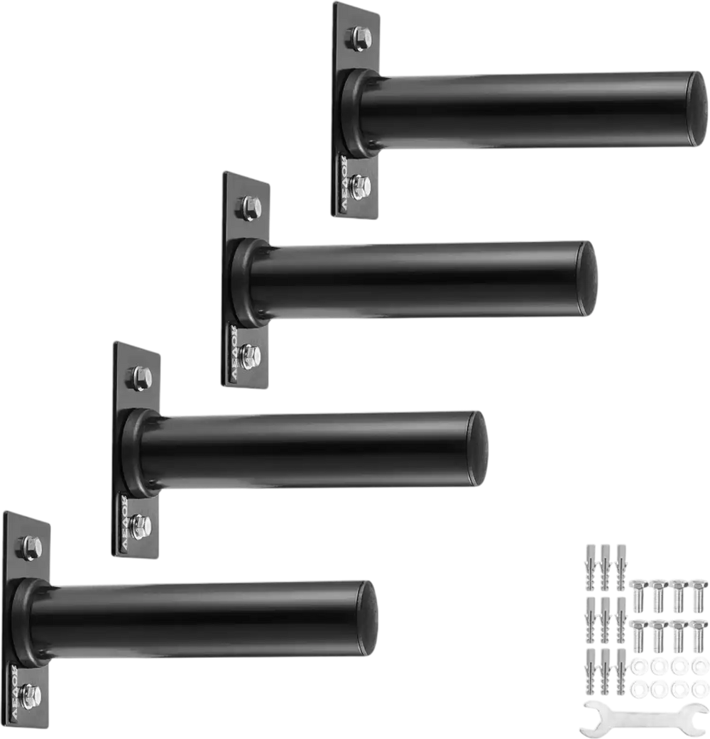 VEVOR Wall Mounted Weight Plate Holder, Weight Rack Storage for 2-Inch Weight Plates, 330 lbs Load Capacity Weight Storage Rack, Heavy Duty Iron Home Gym Organizer, 4 Pack, Mounting Hardware Included