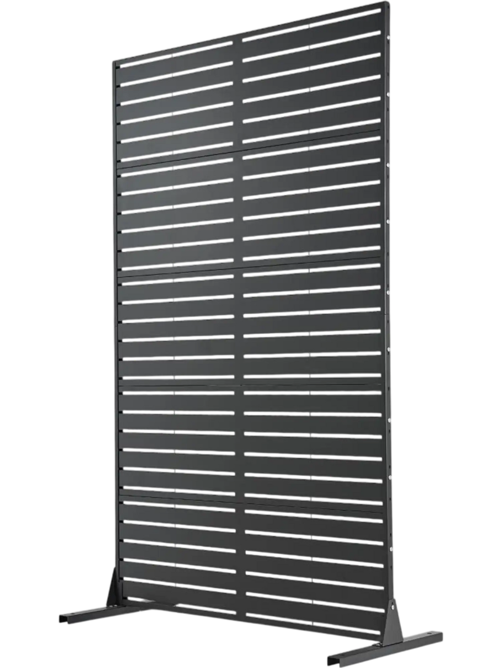 VEVOR Metal Privacy Screen, 44" W x 72" H Freestanding Modern Privacy Fence, Garden Divider Panel with Extended Base & Reinforcement Fixed, Freestanding Outdoor Divider for Garden, Indoor, Courtyard