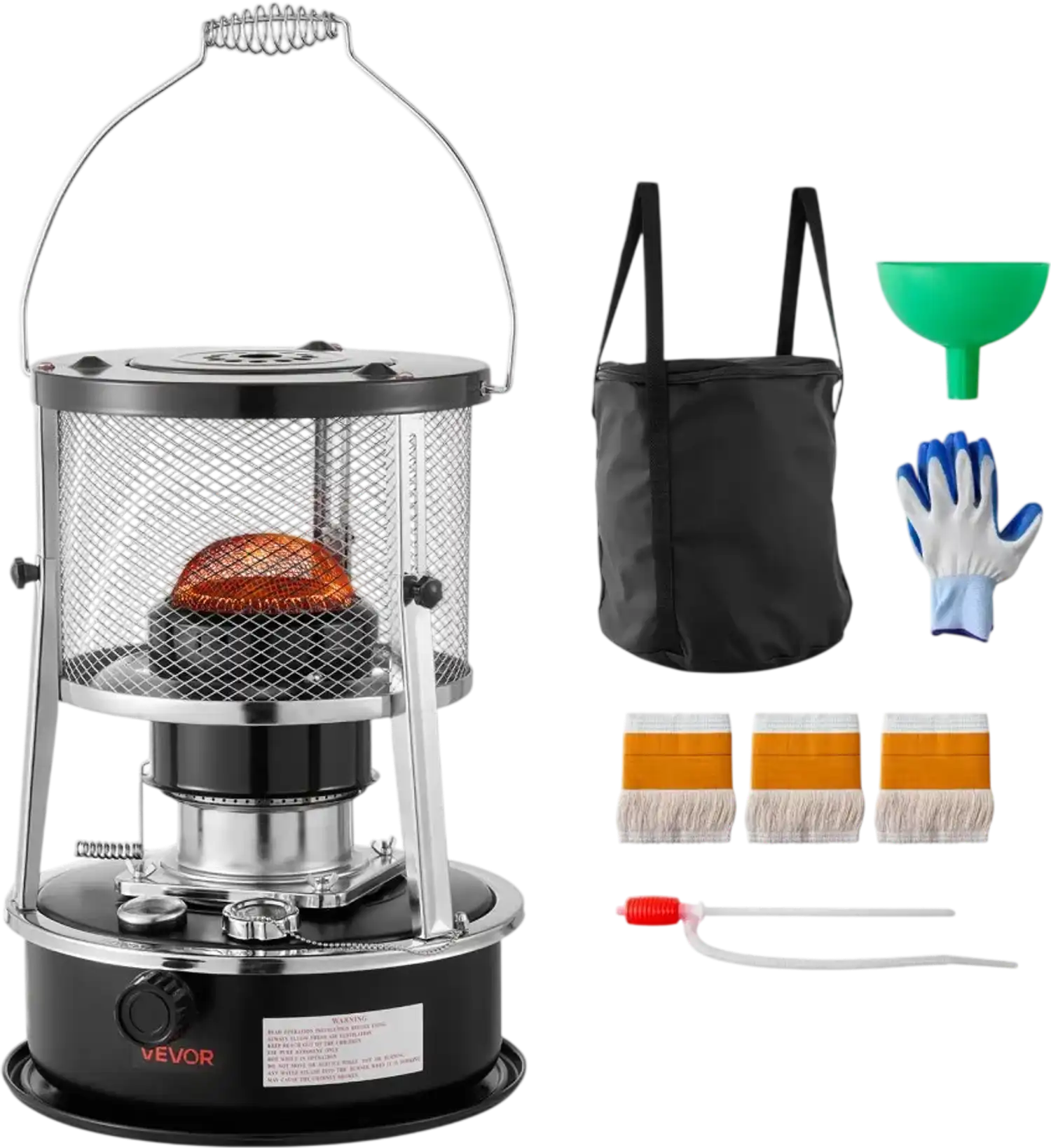 Vevor Kerosene Heater & Stove 9000 BTU Portable 2-in-1 Indoor Outdoor Camping Cooking Black New